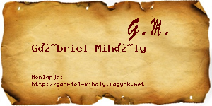 Gábriel Mihály névjegykártya